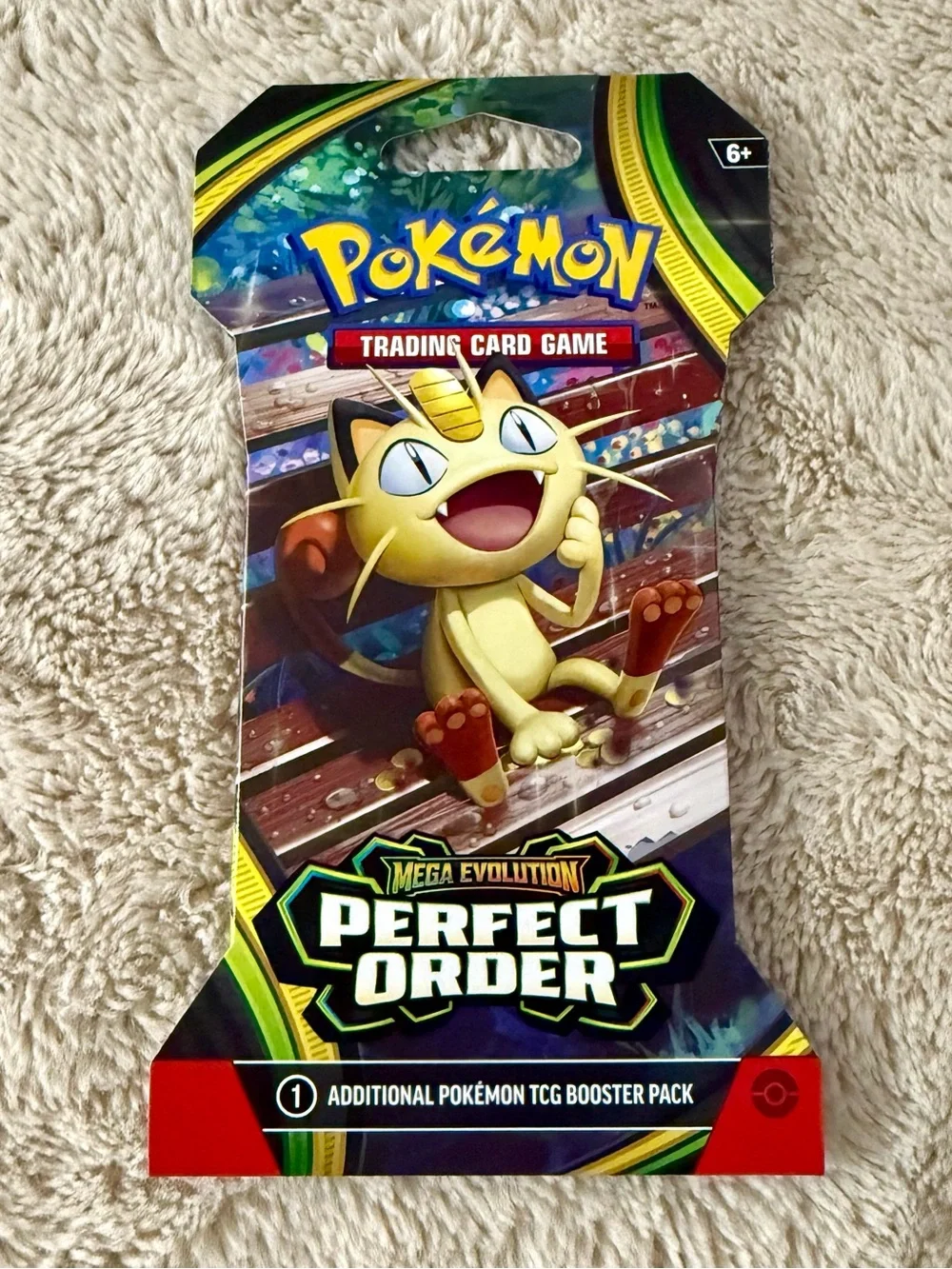 Pokémon Mega Evolution Perfect Order Sleeves Booster Pack - Meowth Artwork